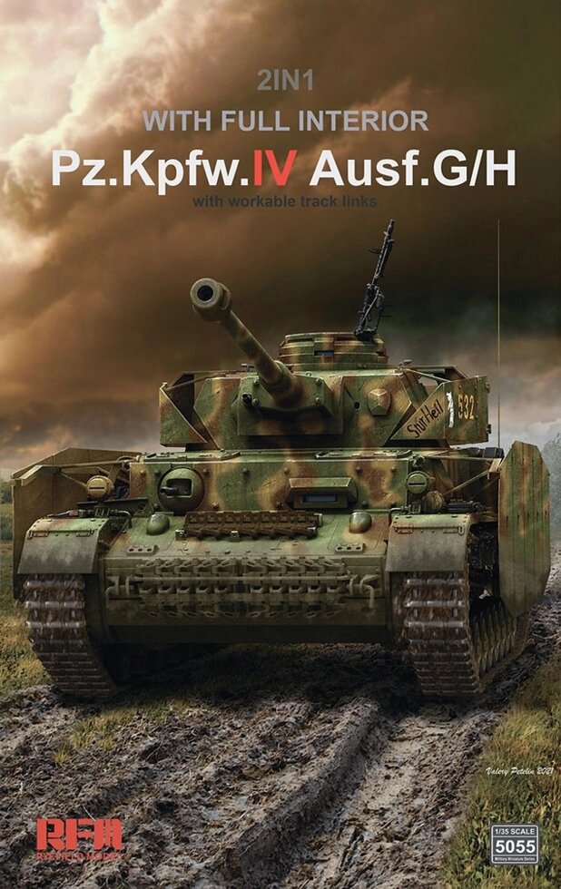 Pz. Kpfw. IV Ausf. G/H. Збірна модель (з інтер'єром) німецького танка у масштабі 1/35. RFM RM-5055 від компанії Хоббінет - збірні моделі - фото 1