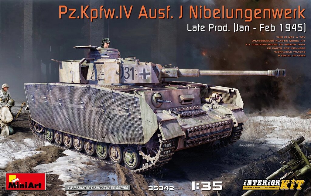 Pz. Kpfw. IV Ausf. J Nibelungenwerk Late Prod. Збірна модель (з інтер'єром) танка в масштабі 1/35. MINIART 35342 від компанії Хоббінет - збірні моделі - фото 1