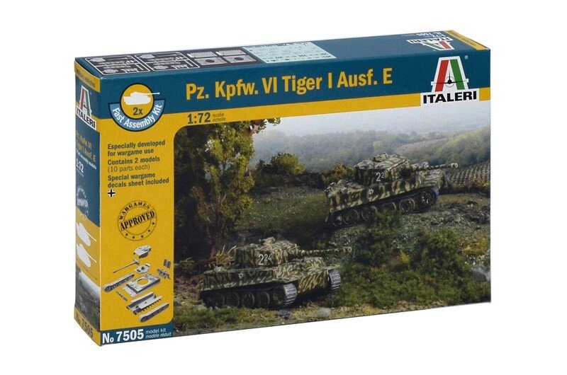 Pz. Kpfw. VI TIGER I Ausf. E. Збірна модель 2 в 1. 1/72 ITALERI 7505 від компанії Хоббінет - збірні моделі - фото 1