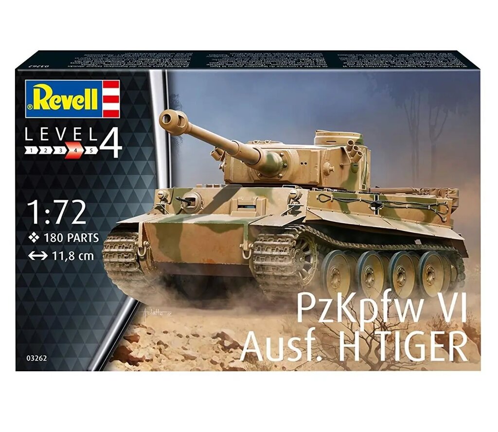 PzKpfw VI Ausf. H Tiger. Збірна модель танка у масштабі 1/72. REVELL 03262 від компанії Хоббінет - збірні моделі - фото 1