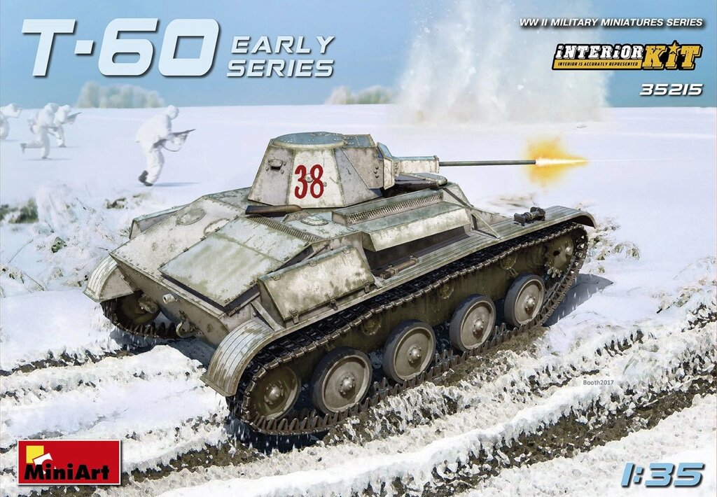 Радянський легкий танк Т-60 ранніх випусків (з інтер'єром). 1/35 MINIART 35215 від компанії Хоббінет - збірні моделі - фото 1