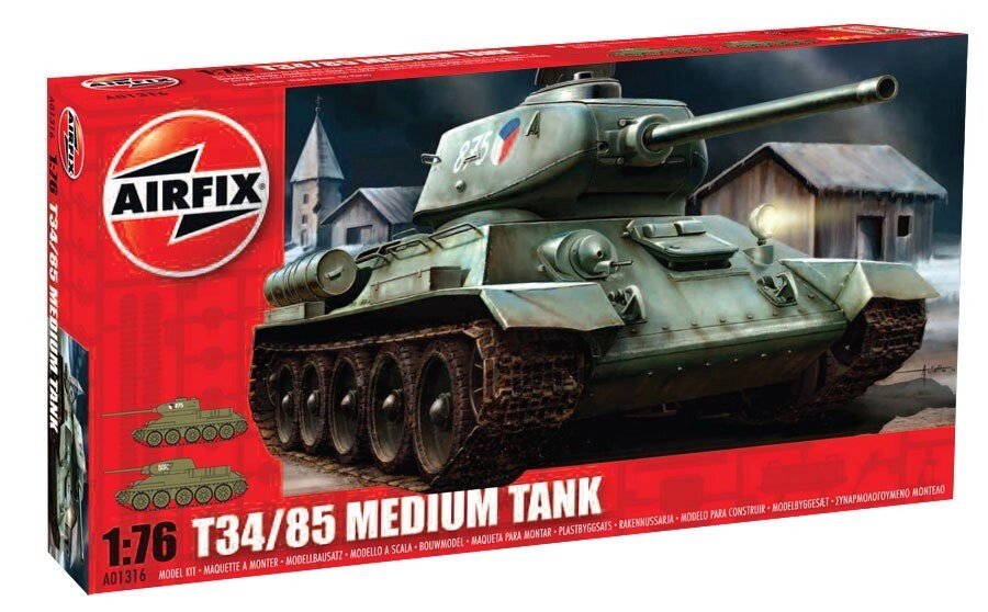 Радянський середній танк T34 / 85. Збірна модель танка в масштабі 1/76. AIRFIX 01316 від компанії Хоббінет - збірні моделі - фото 1