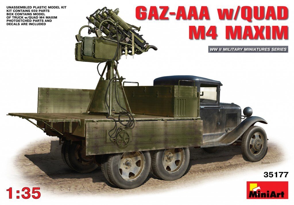 Радянський вантажний автомобіль ГАЗ-ААА з кулеметом "Максим" М4. 1/35 MINIART 35177 від компанії Хоббінет - збірні моделі - фото 1