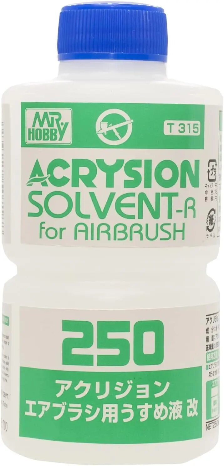 Розчинник для акрилової фарби під аерограф Acrysion Solvent – R, 250мл. MR. HOBBY T315 від компанії Хоббінет - збірні моделі - фото 1