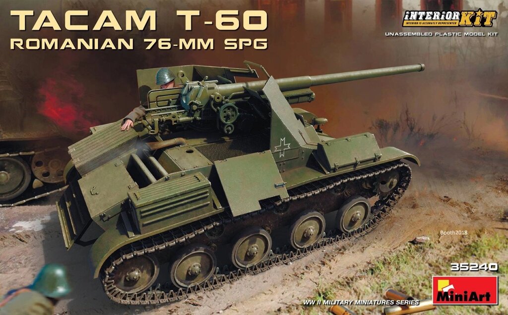 Румунська 76-мм САУ "TACAM" T-60 з інтер'єром. 1/35 MINIART 35240 від компанії Хоббінет - збірні моделі - фото 1
