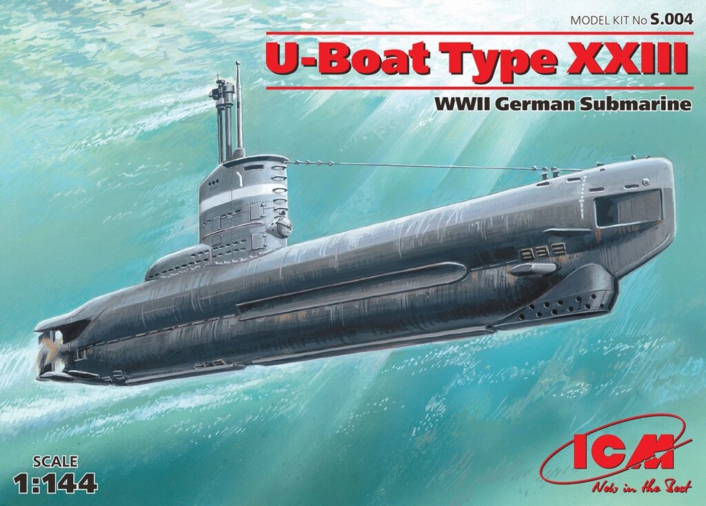Сборная модель немецкой подводной лодки в масштабе 1/144 U-Boot type XXIII. ICM S004 від компанії Хоббінет - збірні моделі - фото 1