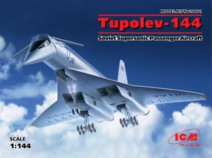 Збірна модель радянського надзвукового пасажирського літака Ту-144. 1/144 ICM 14401