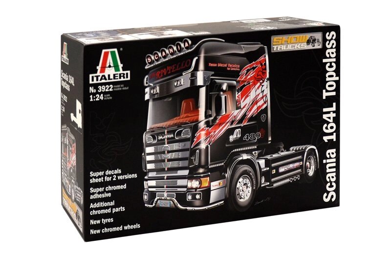 Scania 164 L Top Class. Збірна модель вантажного тягача в масштабі 1/24. ITALERI 3922 від компанії Хоббінет - збірні моделі - фото 1