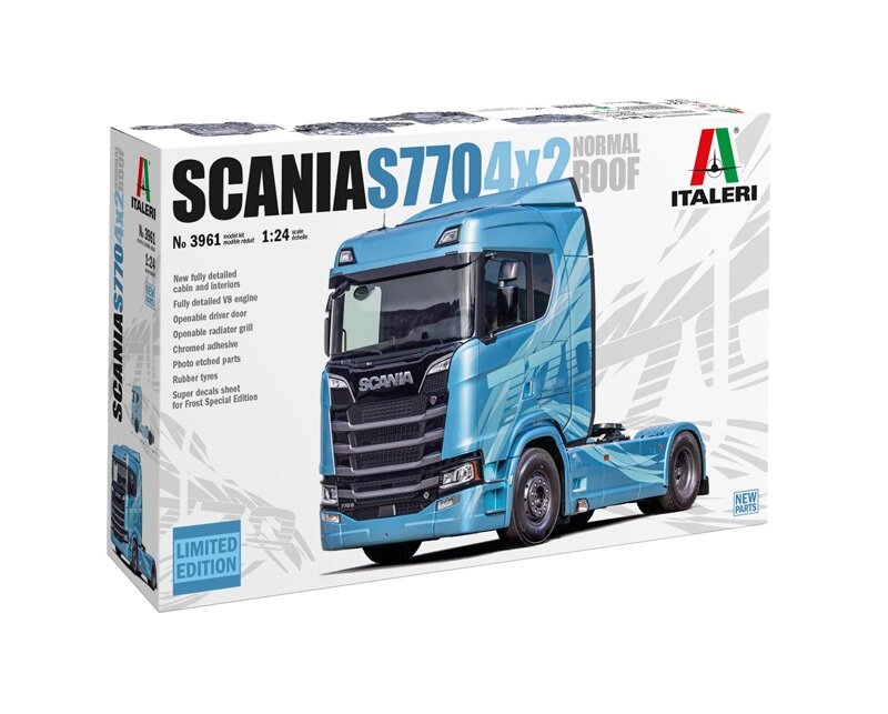 Scania S770 4x2 Normal Roof. Збірна модель у масштабі 1/24. ITALERI 3961 від компанії Хоббінет - збірні моделі - фото 1