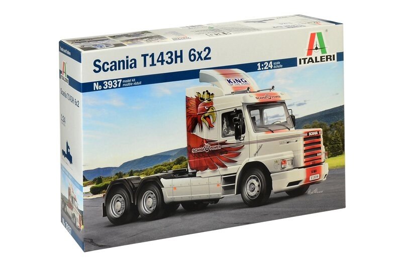 Scania T143H 6x2. Збірна модель тягача в масштабі 1/24. ITALERI 3937 від компанії Хоббінет - збірні моделі - фото 1