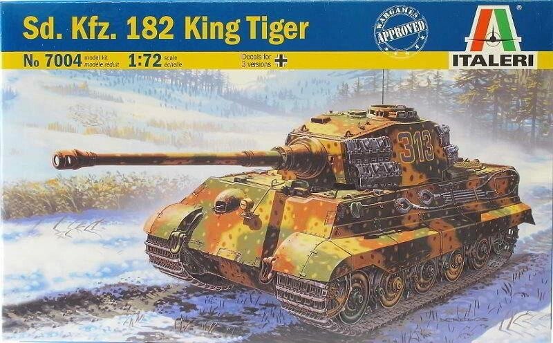 Sd. Kfz. 182 King Tiger. Збірна модель Королівського тигра. 1/72 ITALERI 7004 від компанії Хоббінет - збірні моделі - фото 1