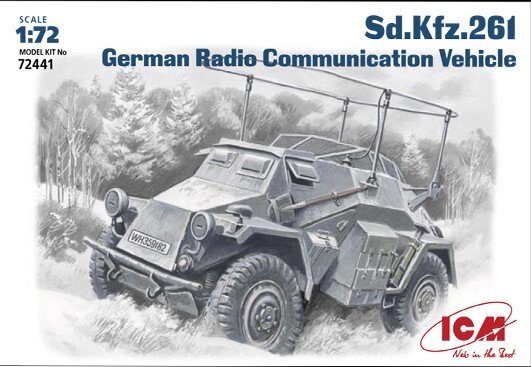 SD. KFZ. 261, німецька бронемашина зв'язку. Збірна модель в масштабі 1/72. ICM 72441 від компанії Хоббінет - збірні моделі - фото 1