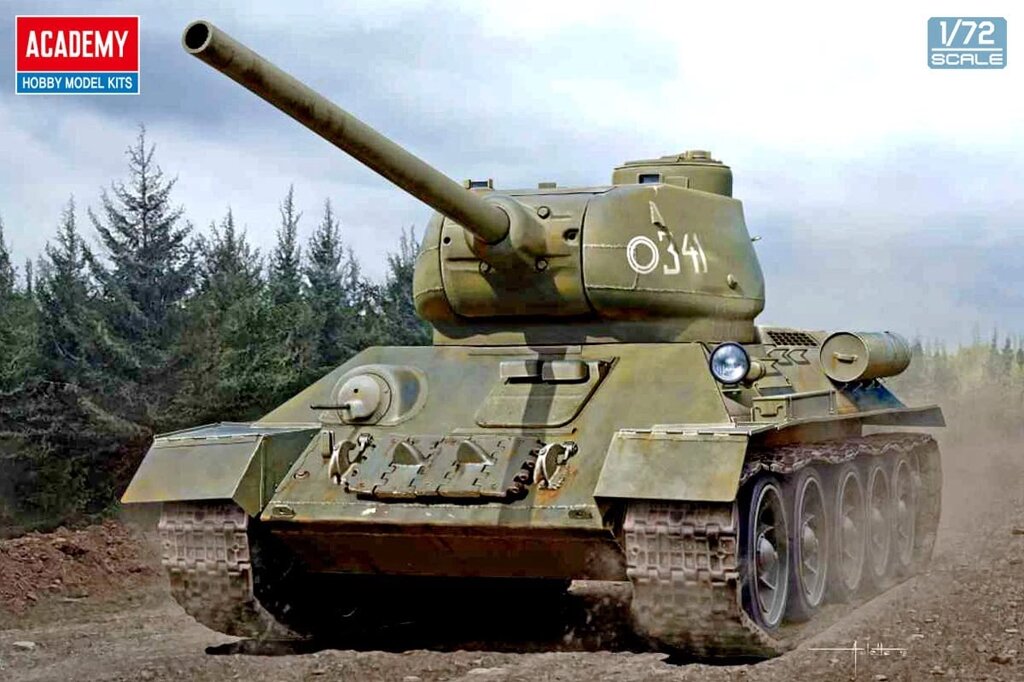 Середній танк Т-34/85. Збірна пластикова модель у масштабі 1/72. ACADEMY 13421 від компанії Хоббінет - збірні моделі - фото 1