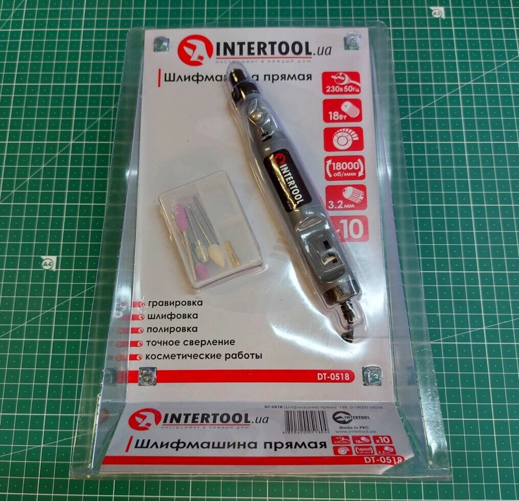 Шліфмашина пряма (гравер), 0-18000об / хв. INTERTOOL DT-0518 від компанії Хоббінет - збірні моделі - фото 1