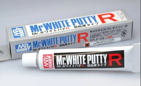 Шпаклівка для пластикових моделей, біла. MR. WHITE PUTTY R. MR. HOBBY P123 від компанії Хоббінет - збірні моделі - фото 1