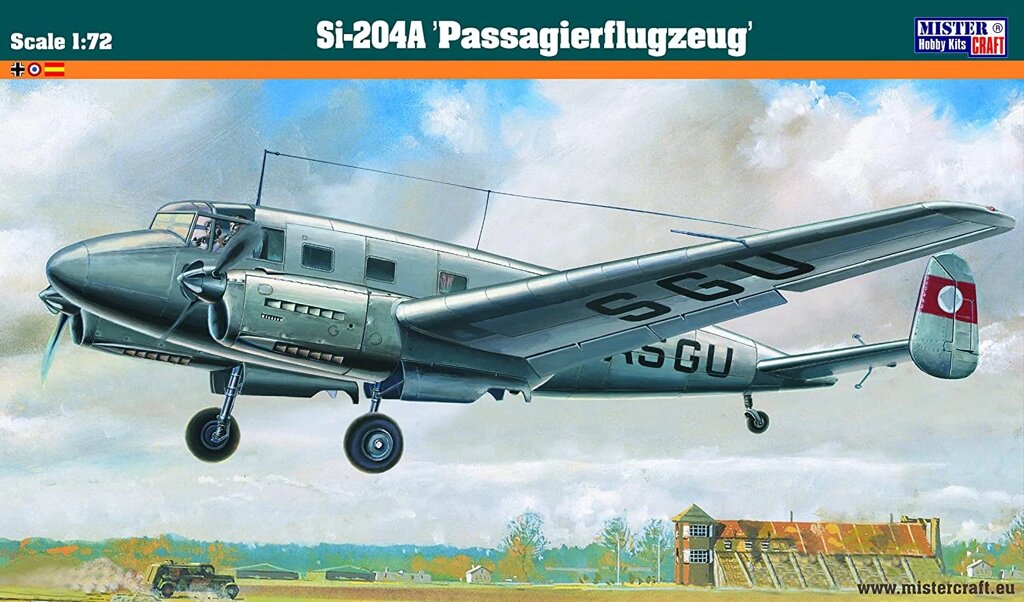 Si-204A Passagierflugzeug. Збірна модель літака у масштабі 1/72. MISTER CRAFT F-15 (ПОМ'ЯТА КОРОБКА) від компанії Хоббінет - збірні моделі - фото 1