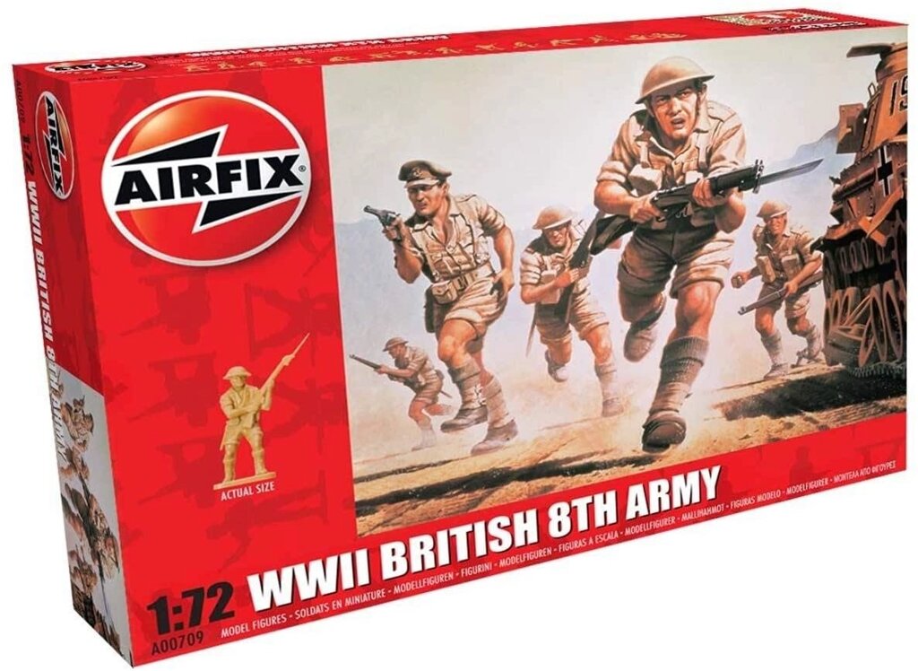 Солдати восьмий британської армії. Друга світова війна. 1/72 AIRFIX 00709 від компанії Хоббінет - збірні моделі - фото 1