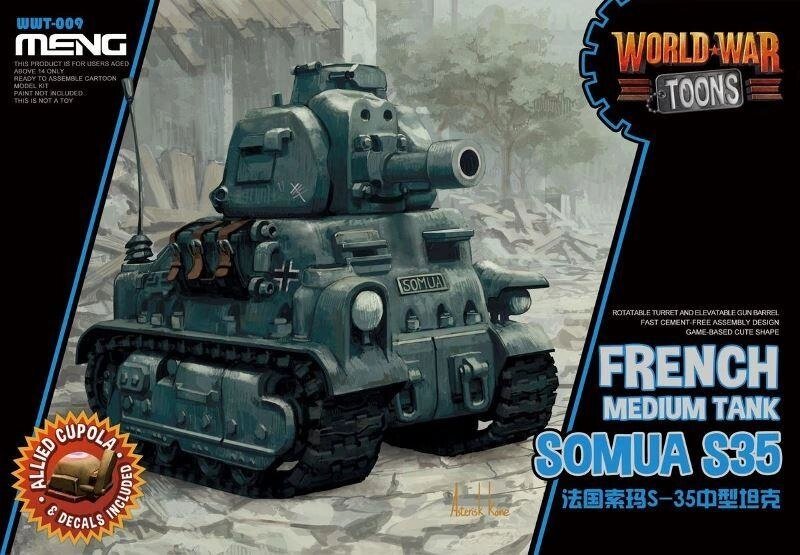 Somua S35 французький середній танк (World War Toons series). MENG MODEL WWT-009 від компанії Хоббінет - збірні моделі - фото 1