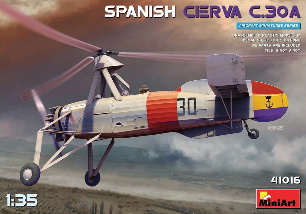 SPANISH CIERVA C.30A. Збірна модель вертольота в масштабі 1/35. MINIART 41016 від компанії Хоббінет - збірні моделі - фото 1