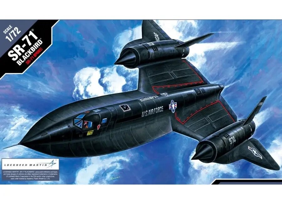 SR-71A Blackbird. Збірна модель літака у масштабі 1/72. ACADEMY 12448 від компанії Хоббінет - збірні моделі - фото 1