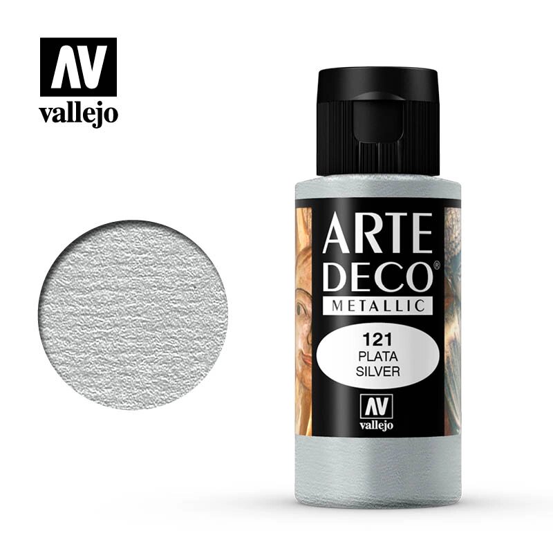 Срібло. Фарба водорозчинна 35 мл. VALLEJO ARTE DECO 83121 від компанії Хоббінет - збірні моделі - фото 1