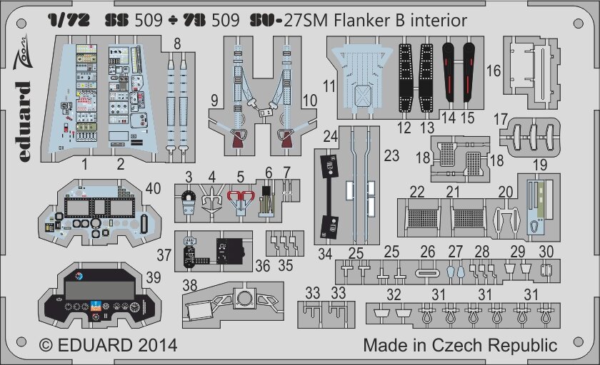 Су-27SM Flanker B інтер'єр S. A. 1/72 EDUARD SS509 від компанії Хоббінет - збірні моделі - фото 1