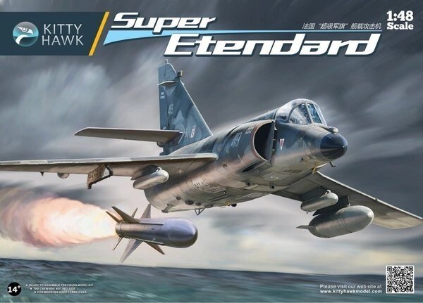 Super Etendard збірна пластикова модель літака 1/48 Kitty hawk 80138 від компанії Хоббінет - збірні моделі - фото 1