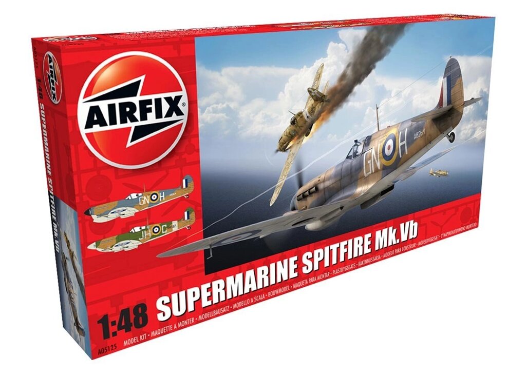 Supermarine Spitfire MkVb. 1/48 AIRFIX 05125 від компанії Хоббінет - збірні моделі - фото 1
