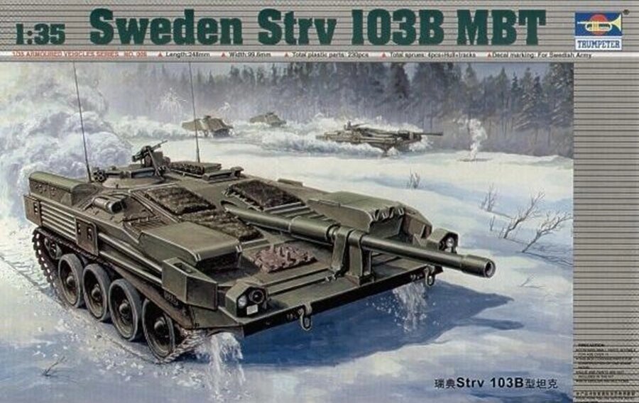 Sweden Strv 103B MBT. Збірна модель танка у масштабі 1/35. TRUMPETER 00309 від компанії Хоббінет - збірні моделі - фото 1