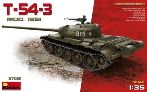 T-54-3 радянський середній танк обр. 1951 р Сблорная модель танка в масштабі 1/35. MINIART 37015