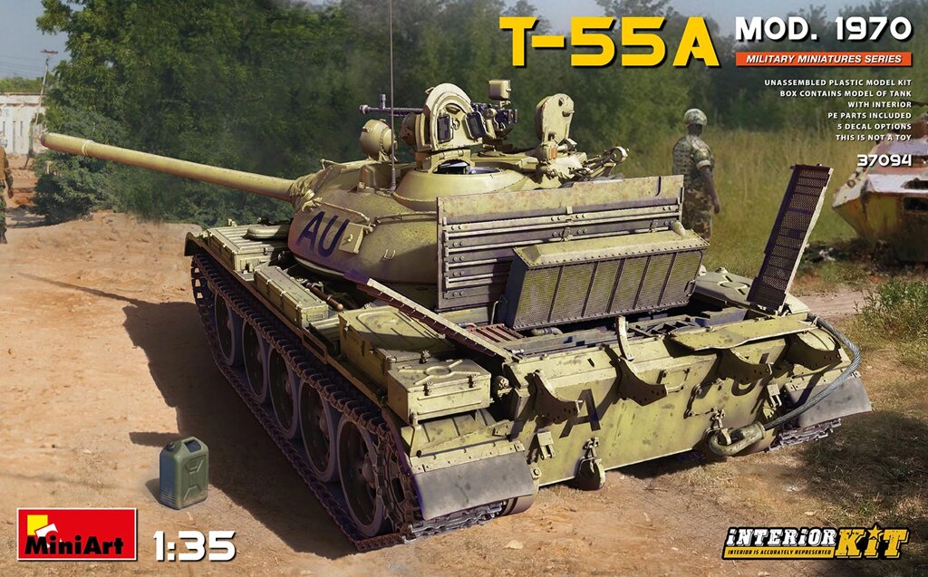 Т-55А обр. 1970 р Збірна модель танка (з інтер'єром) в масштабі 1/35. MINIART 37094 від компанії Хоббінет - збірні моделі - фото 1