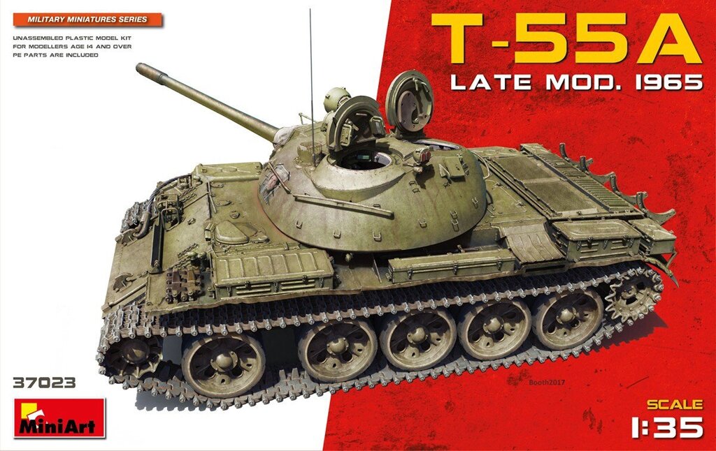 Т-55А пізніх модифікацій 1965 р Збірна модель танка в масштабі 1/35. MINIART 37023 від компанії Хоббінет - збірні моделі - фото 1