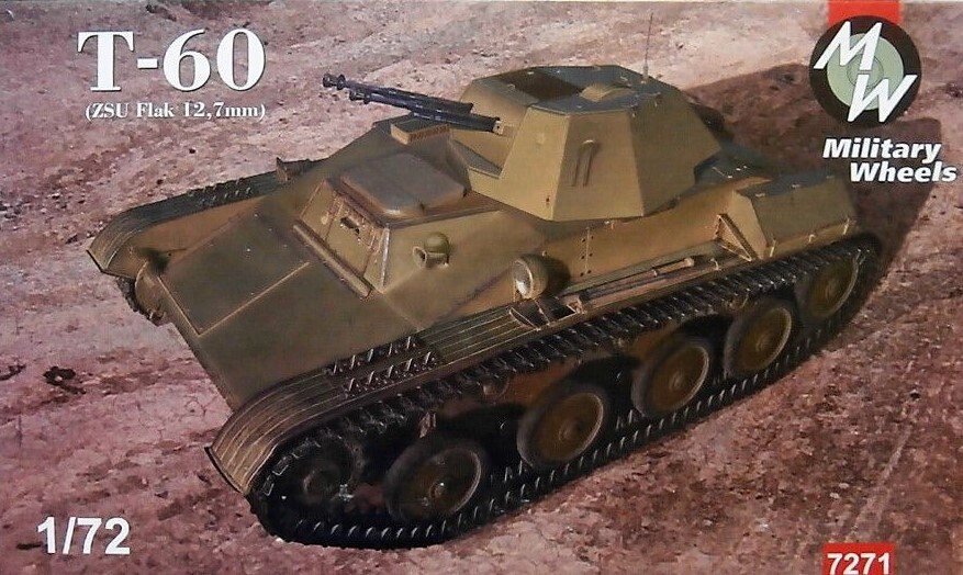 T-60 на базі ЗСУ 12,7 мм Flak. 1/72 MILITARY WHEELS 7271 від компанії Хоббінет - збірні моделі - фото 1