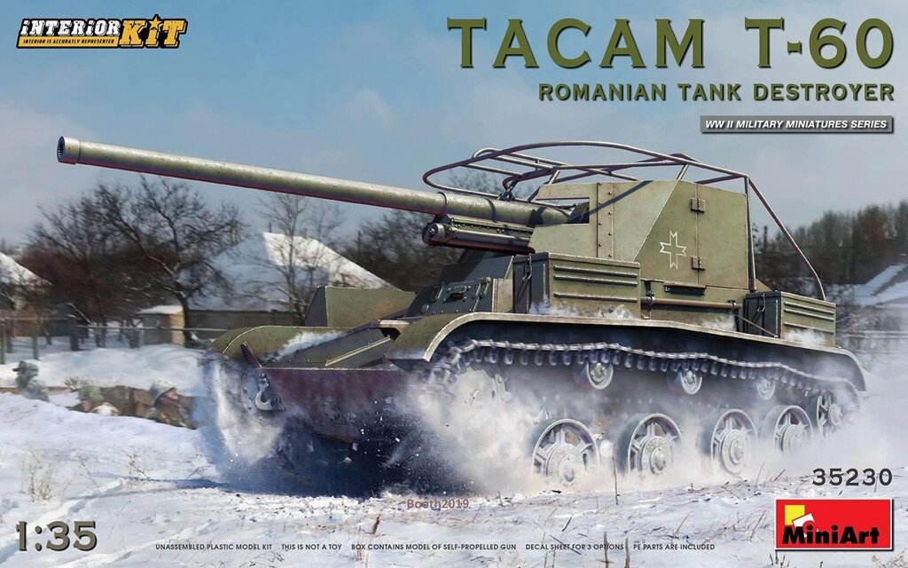 "Tacam" T-60 РУМУНСЬКА САУ. Набір з Інтер'єром. 1/35 MINIART 35230 від компанії Хоббінет - збірні моделі - фото 1