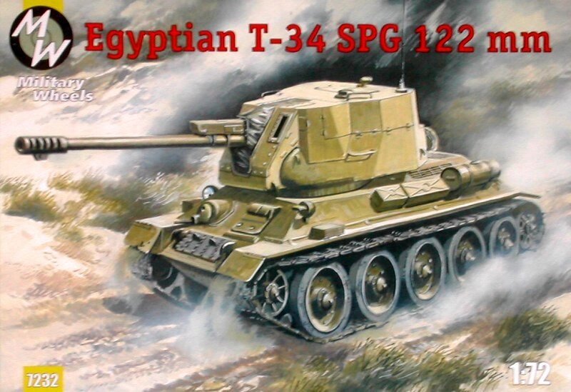 Танк T-34 з 122 мм самохідних знаряддям D-30. Збірна модель в масштабі 1/72. MILITARY WHEELS 7232 від компанії Хоббінет - збірні моделі - фото 1