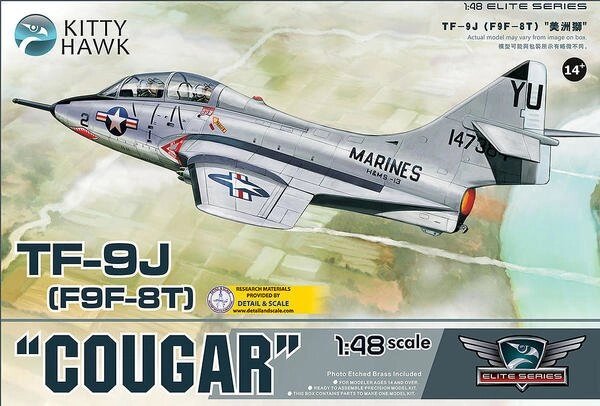 TF-9J Cougar збірна пластикова модель літака 1/48 kitty hawk 80129 від компанії Хоббінет - збірні моделі - фото 1