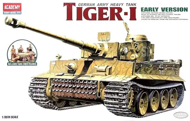 Tiger 1 Early Version. Збірна модель танка у масштабі 1/35. ACADEMY 13264 від компанії Хоббінет - збірні моделі - фото 1