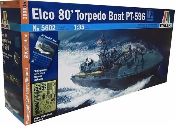 Торпедний катер ELCO 80 "PT - 596 TORPEDO BOAT. Збірна модель. 1/35 ITALERI 5602 від компанії Хоббінет - збірні моделі - фото 1