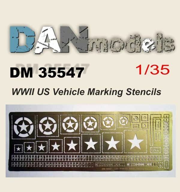 Трафарет. Знаки позначення американської бронетехніки часів II МВ. 1/35 DANMODEL DM 35547 від компанії Хоббінет - збірні моделі - фото 1