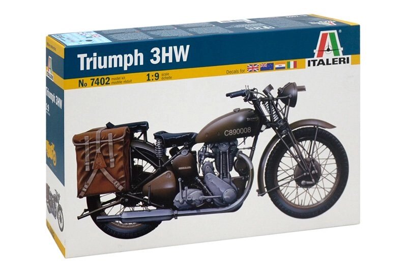 TRIUMPF 3HW. Збірна модель мотоцикла в масштабі 1/9. ITALERI 7402 від компанії Хоббінет - збірні моделі - фото 1