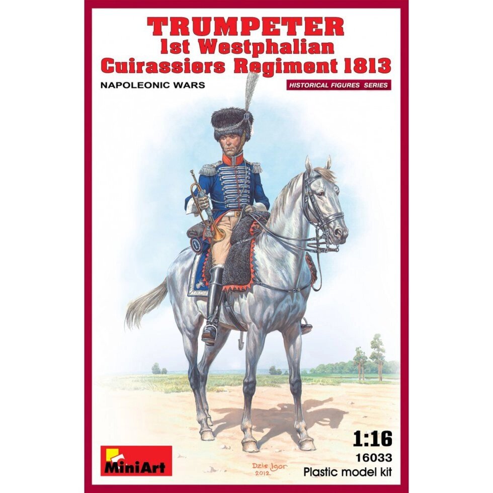 Трубач 1-го Вестфальського кірасирського полку 1813 р Збірна фігура в масштабі 1/16. MINIART 16033 від компанії Хоббінет - збірні моделі - фото 1