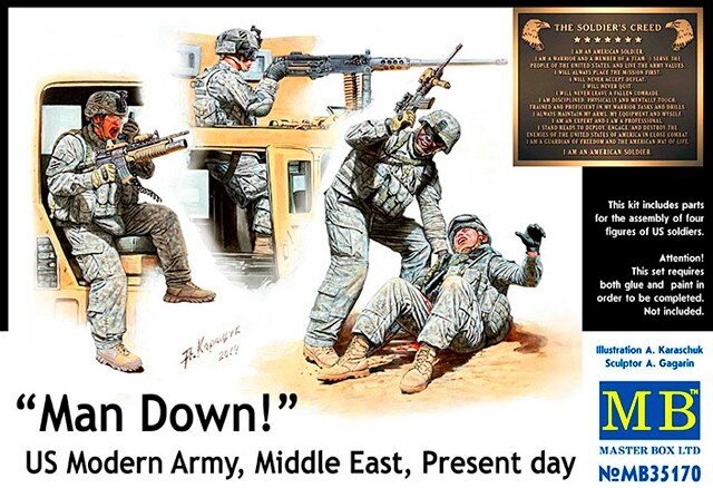 У нас «трьохсотий»! Американська сучасна армія, Близький Схід, наш час. 1/35 MASTER BOX 35170 від компанії Хоббінет - збірні моделі - фото 1
