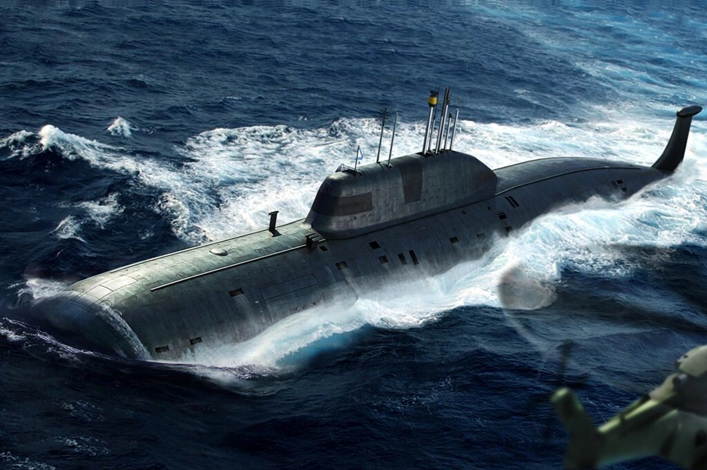 Ударна атомний підводний човен класу "Акула" ВМФ Росії. Модель в масштабі 1/350. HOBBY BOSS 83525 від компанії Хоббінет - збірні моделі - фото 1