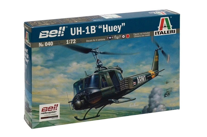 UH-1B HUEY. Збірна модель вертольота в масштабі 1/72. ITALERI 040 від компанії Хоббінет - збірні моделі - фото 1