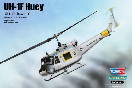 UH-1F Huey. Збірна модель вертольота в масштабі 1/72. HOBBY BOSS 87230 від компанії Хоббінет - збірні моделі - фото 1