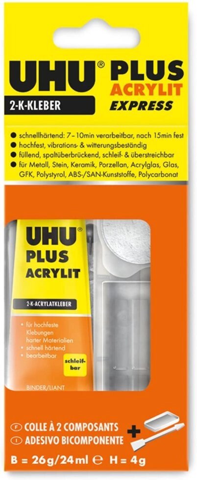 Універсальний клей на основі акріліта Plus Acrylit. 30 р UHU 48315 від компанії Хоббінет - збірні моделі - фото 1