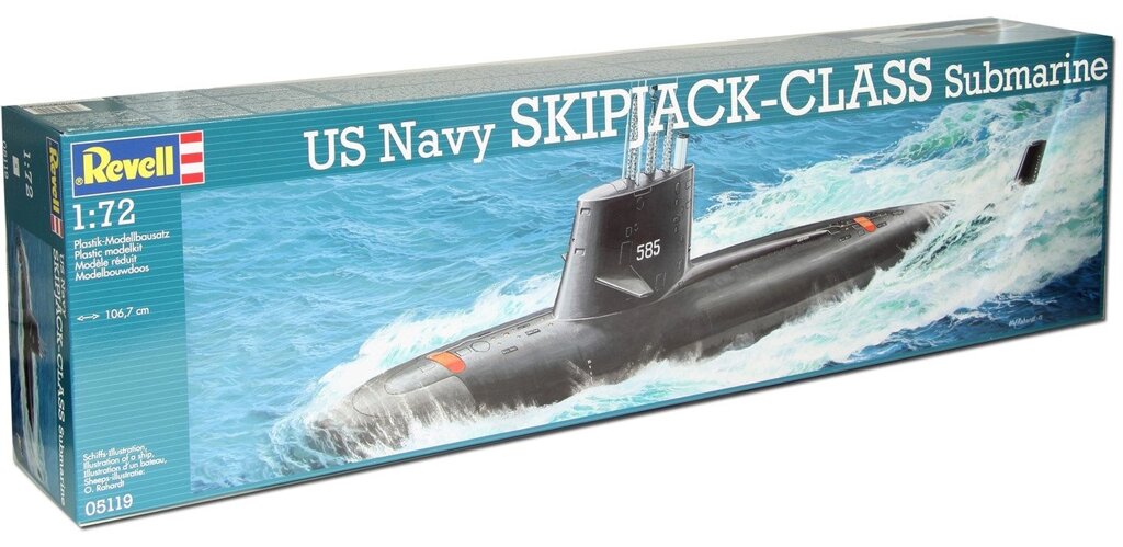 US Navy SKIPJACK-CLASS Submarine. Збірна модель підводного човна в масштабі 1/72. REVELL 05119 від компанії Хоббінет - збірні моделі - фото 1