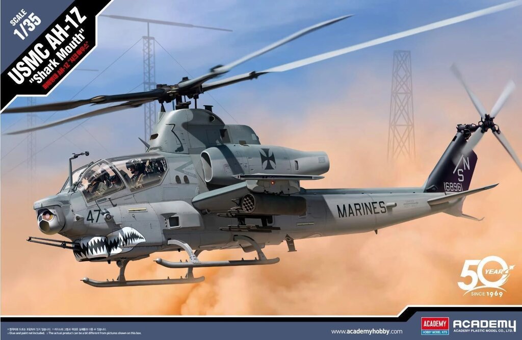 USMC AH-1Z Shark Mouth. Модель вертольота у масштабі 1/35. ACADEMY 12127 від компанії Хоббінет - збірні моделі - фото 1