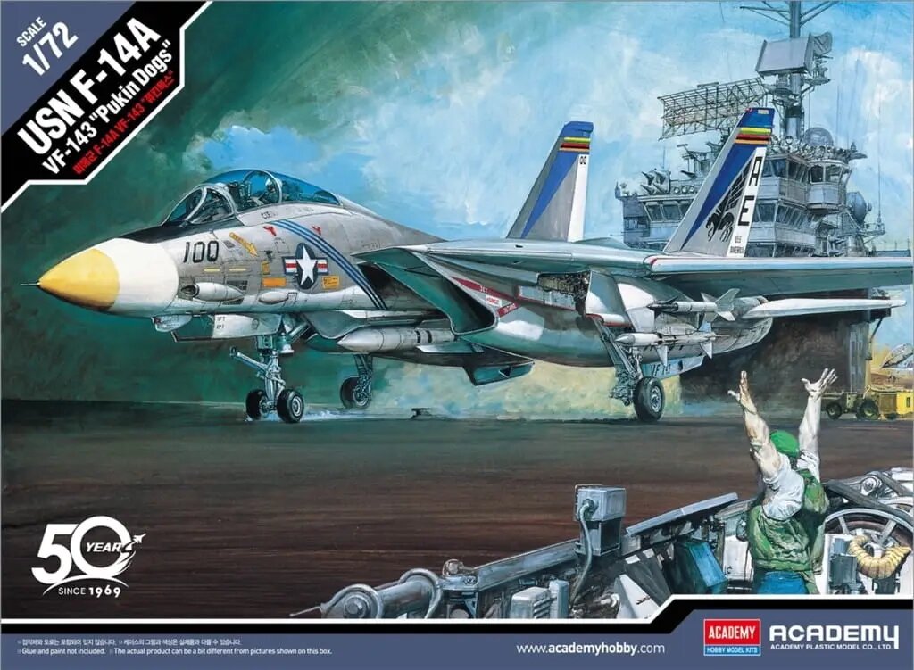 USN F-14A VF-143 "Pukin Dogs". Модель літака у масштабі 1/72. ACADEMY 12563 від компанії Хоббінет - збірні моделі - фото 1