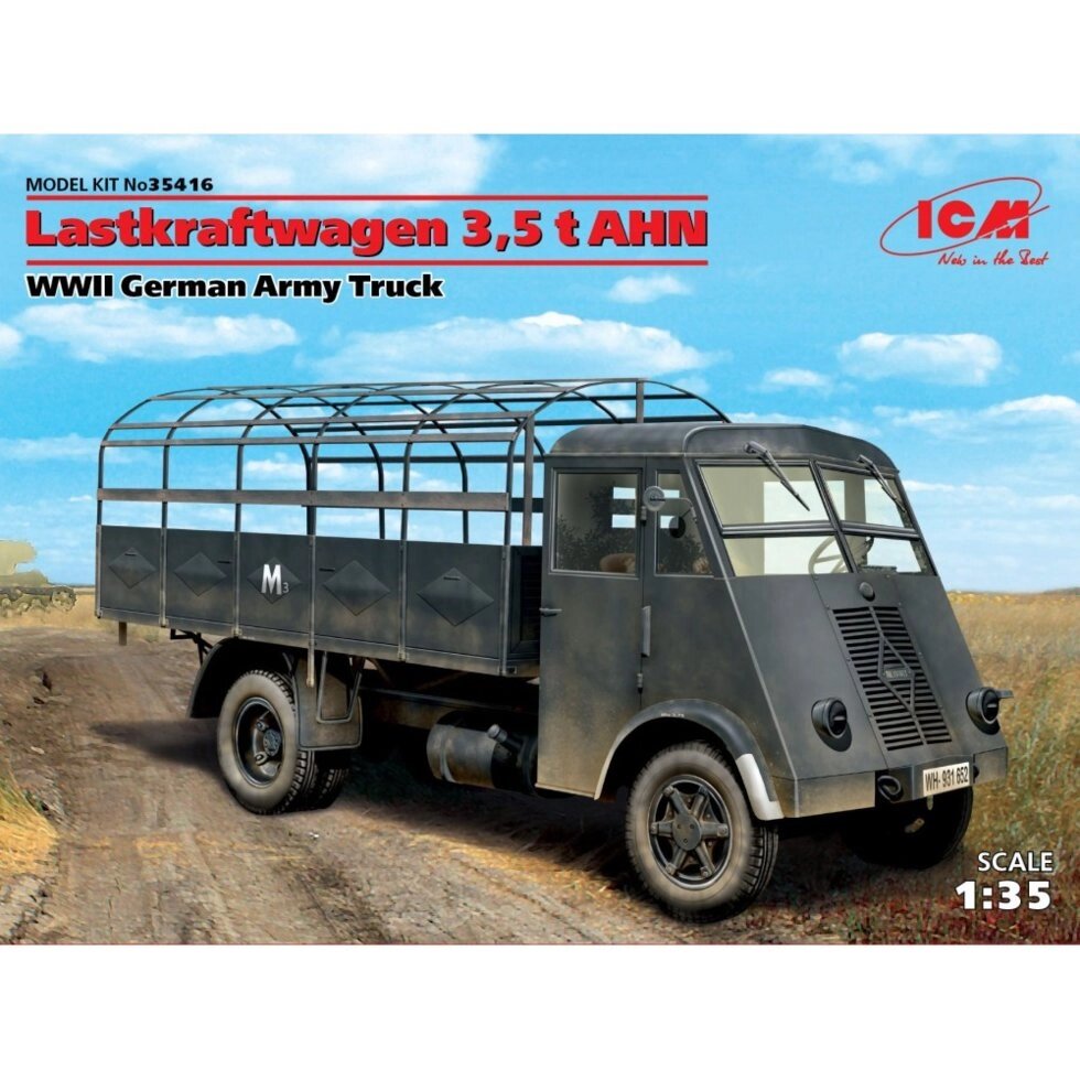 Вантажний автомобіль німецької армії II MB Lastkraftwagen 3,5 t AHN. 1/35 ICM 35416 від компанії Хоббінет - збірні моделі - фото 1